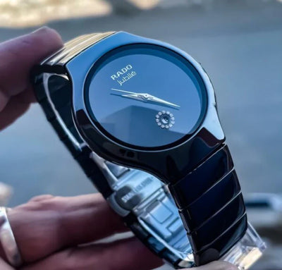 Black Ceramic Style Luxury Men’s Watch with Black Dial