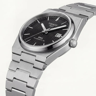 Black Dial Stainless Steel Watch for Men