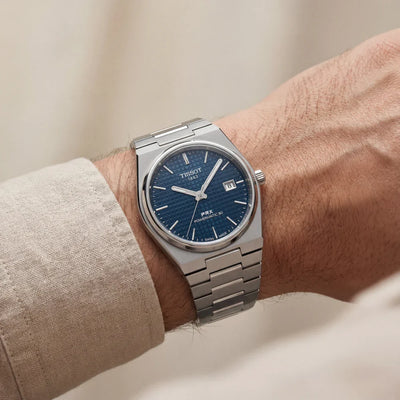 Blue Dial Stainless Steel Watch for Men
