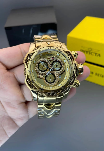 Men’s Gold Dragon Chronograph Watch