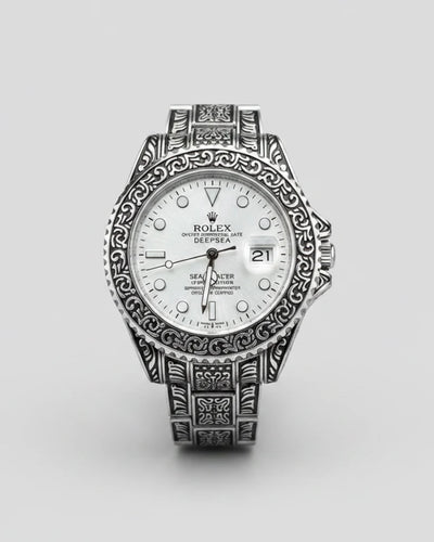 Luxury Silver Ornate Watch
