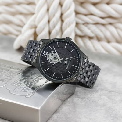 Tissot-Inspired Black Automatic Men’s Watch