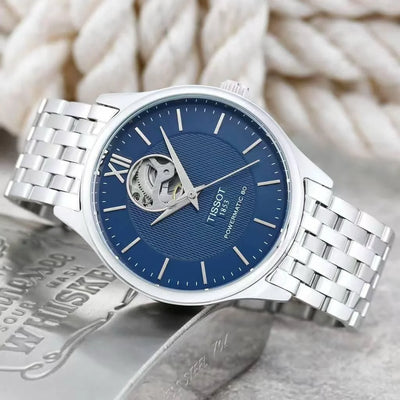 Blue Dial, Silver Stainless Steel Bracelet