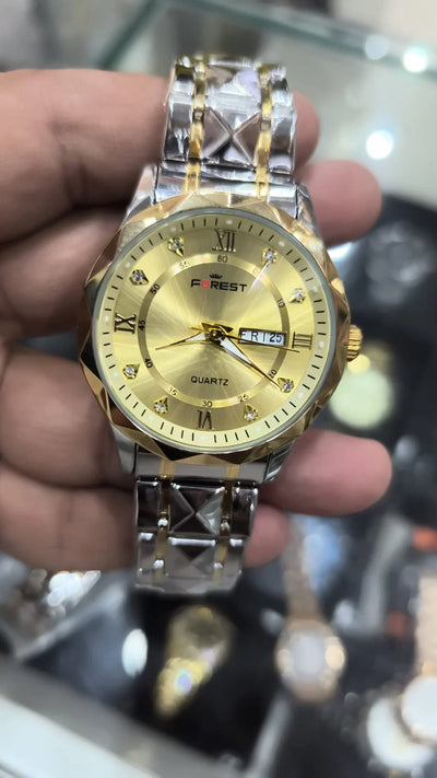 FOREST Two-Tone Gold Silver Quartz Watch