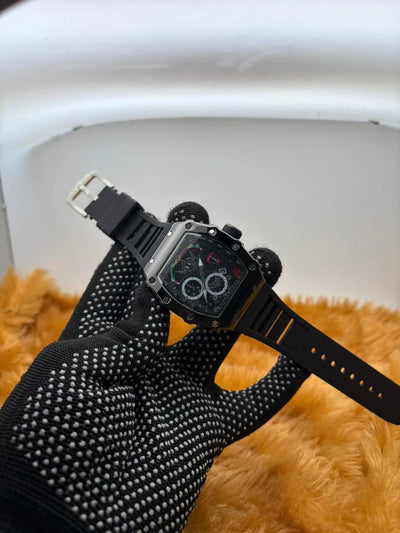 Luxury Black Skeleton Watch for Men