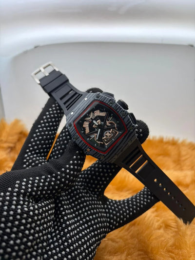 Luxury Black Skeleton Watch for Men