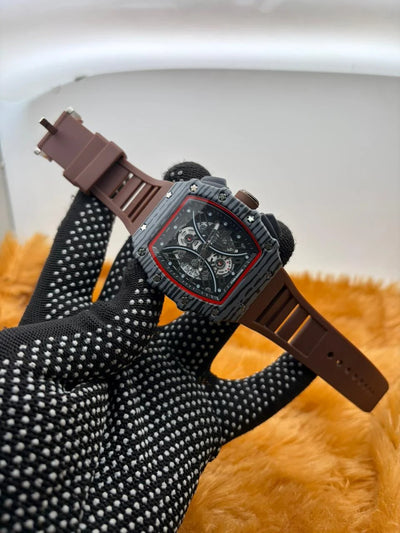 Luxury Black Skeleton Watch for Men