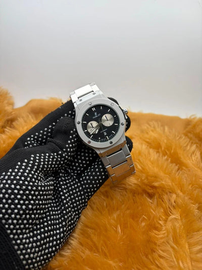 Hublot-Inspired Silver Chronograph Men’s Watch