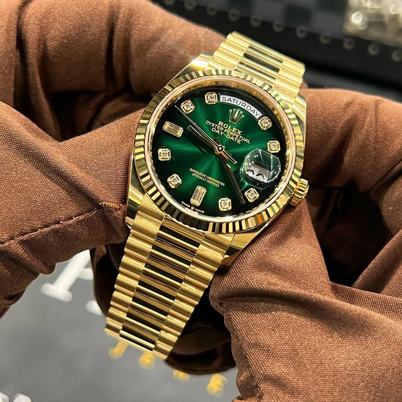 Gold Green Dial Men’s Watch