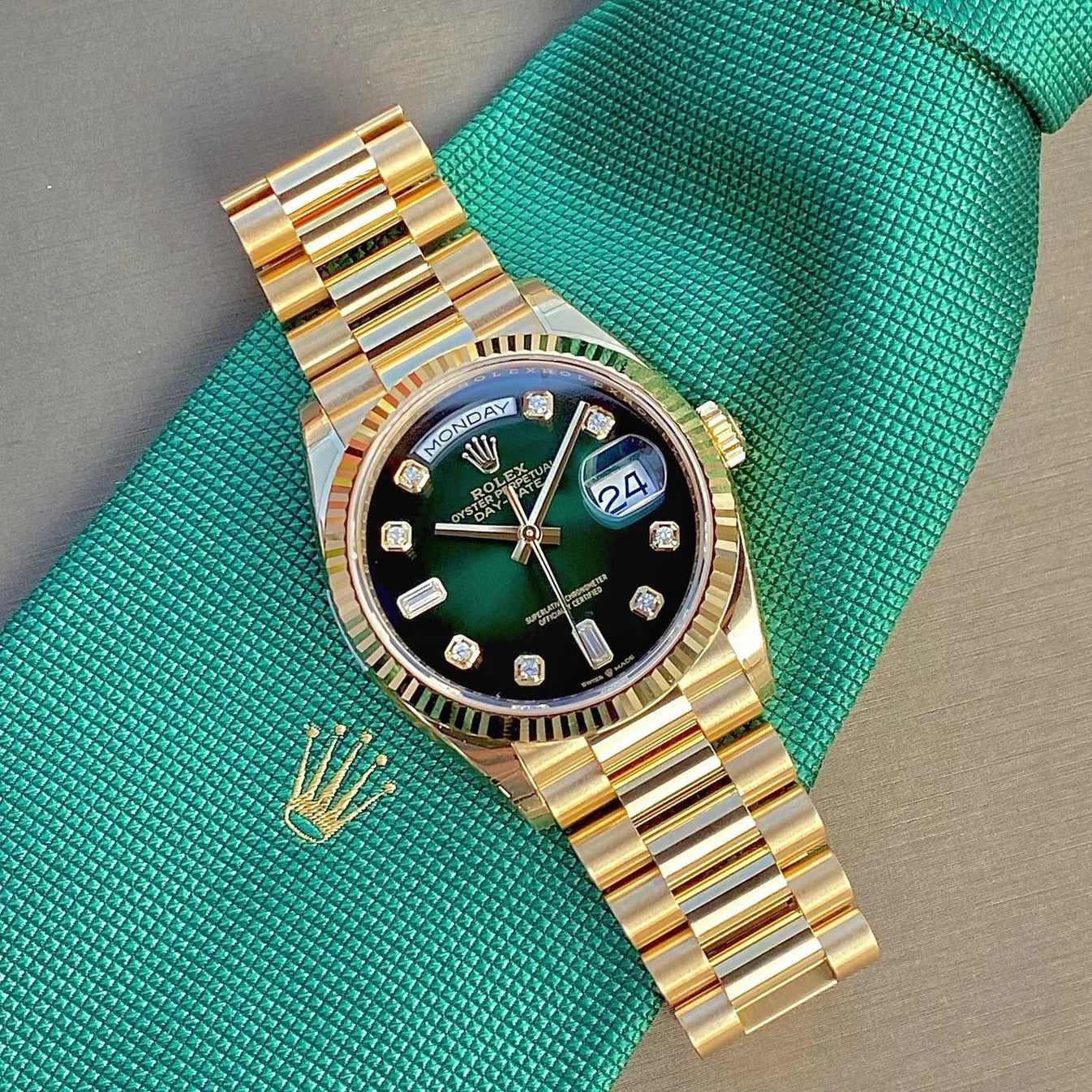 Gold Green Dial Men’s Watch