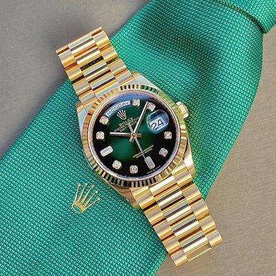 Gold Green Dial Men’s Watch