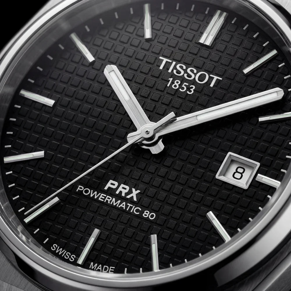 Black Dial Stainless Steel Watch for Men