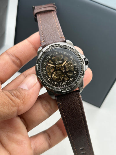 Fossil Automatic Leather Strap Watch for Men