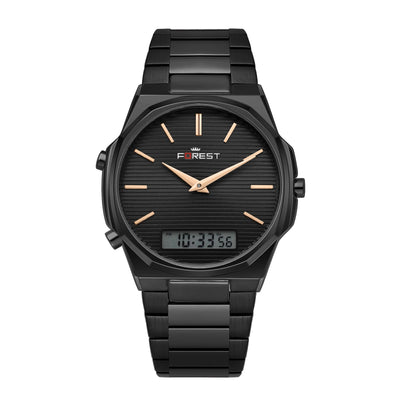 Gold & Silver Stainless Steel Bracelet with Digital Display