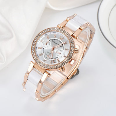 Women’s Rose Gold Crystal Chronograph Watch