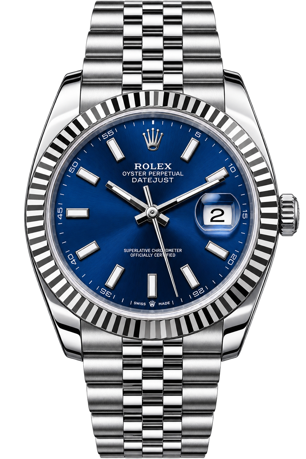Luxury Blue Dial Silver Watch for Men
