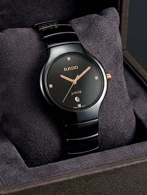 Premium Black Ceramic Couple Watch Set