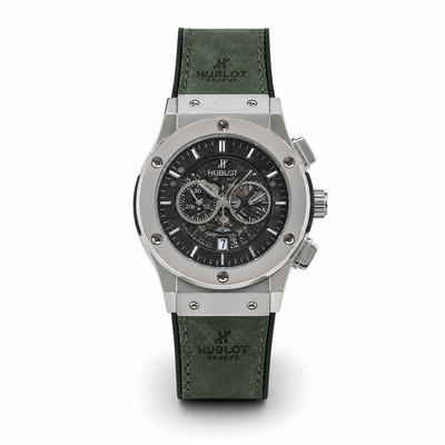 Luxury Green Leather Chronograph Men's Watch