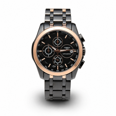 Luxury Black & Rose Gold Chronograph Watch for Men