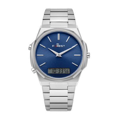 Gold & Silver Stainless Steel Bracelet with Digital Display