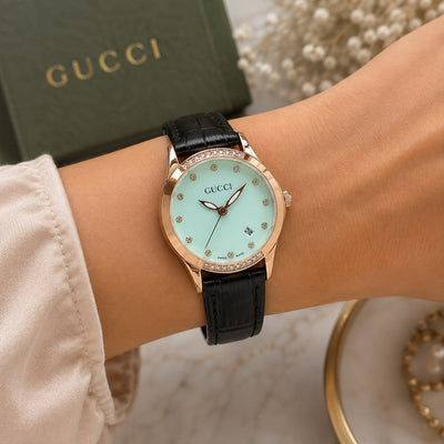 Luxury Green Dial Rose Gold Watch for Women
