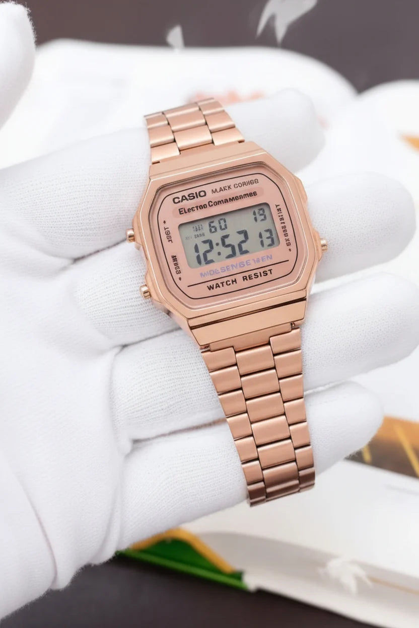 Rose Gold Digital Watch for Men & Women