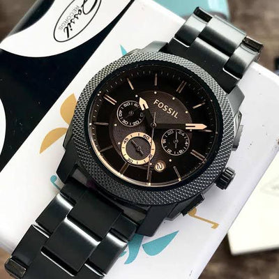 Fossil Men’s Black Chronograph-Style Watch