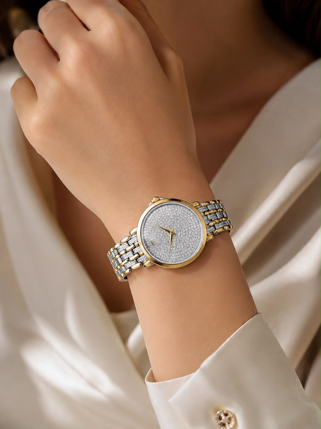 Men's Two-Tone Gold & Silver Luxury Watch