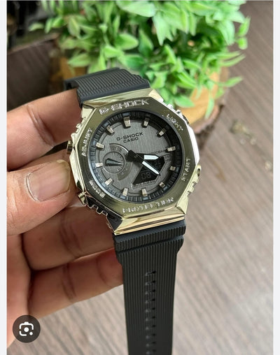 Light Blue Analog-Digital Dial, Silver Case & Black Strap