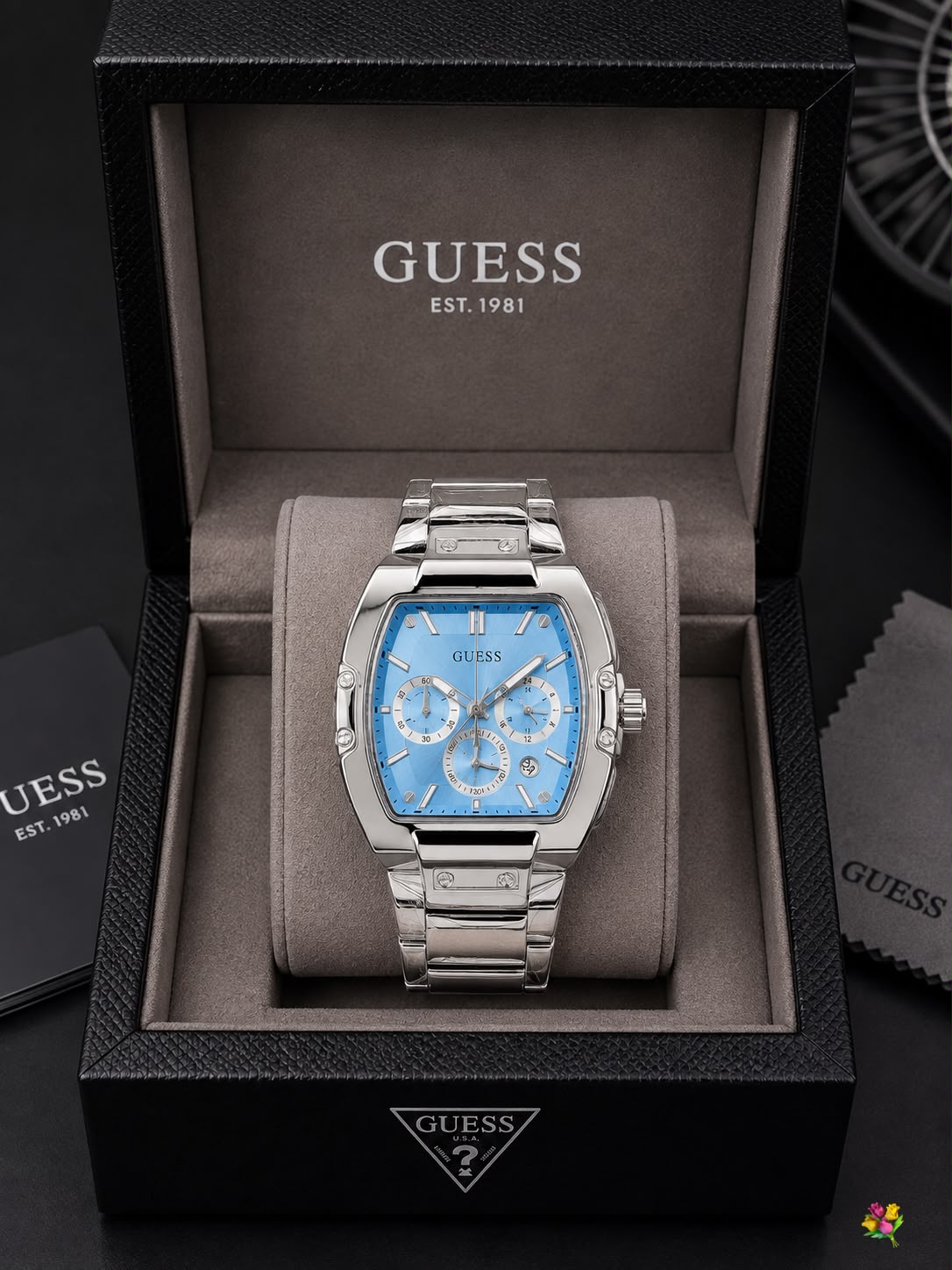 Luxury Gold Blue Dial Chronograph Watch for Men