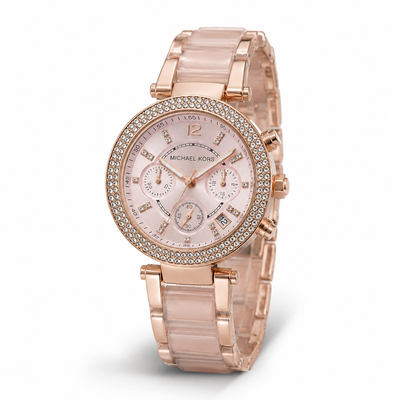 Women’s Rose Gold Crystal Chronograph Watch