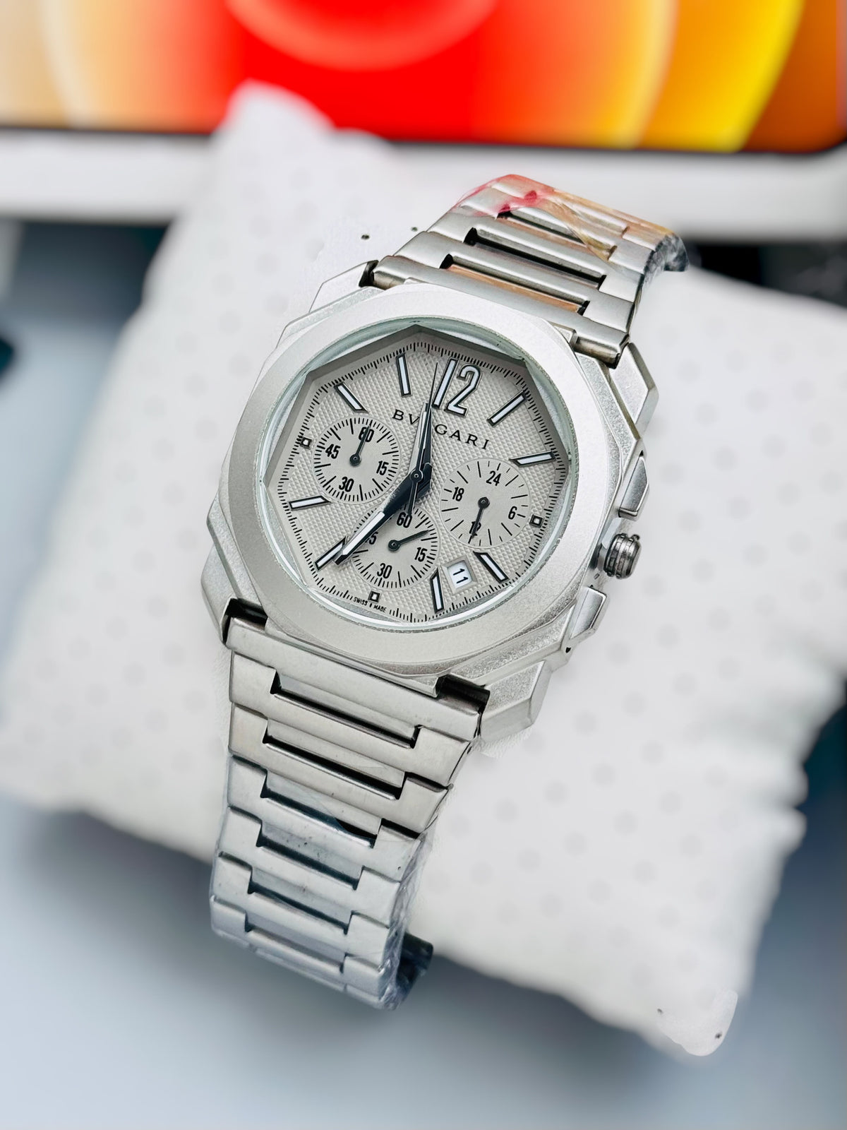 Luxury Silver Chronograph Style Men’s Watch