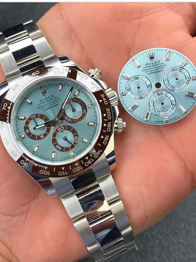 Rolex Cosmograph Daytona Ice Blue Dial Stainless Steel Chronograph Luxury Watch for Men