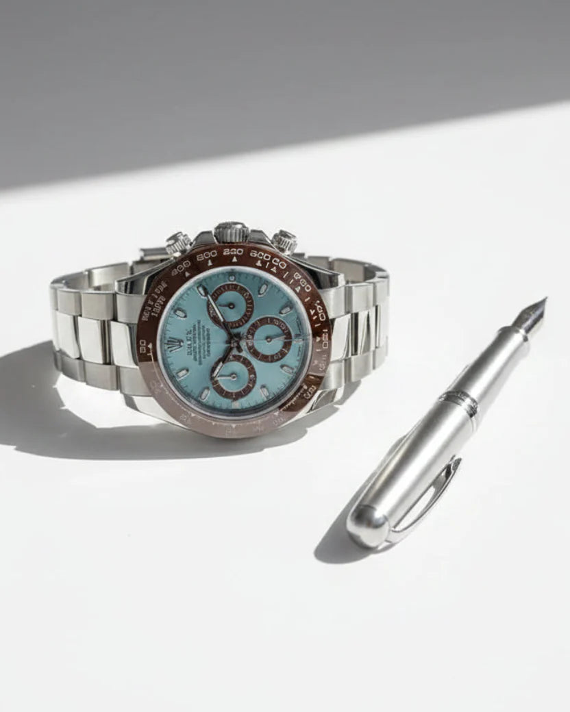 Rolex Cosmograph Daytona Ice Blue Dial Stainless Steel Chronograph Luxury Watch for Men