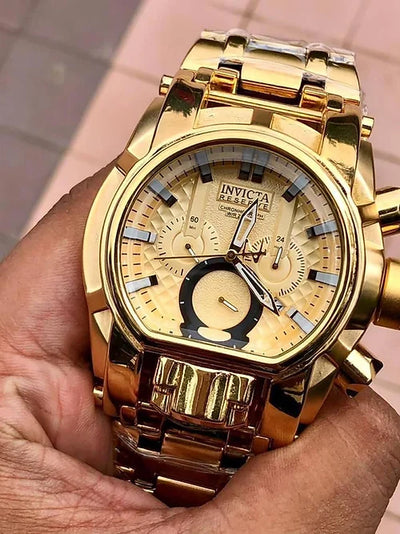 Luxury Champagne Dial Stainless Steel Bracelet