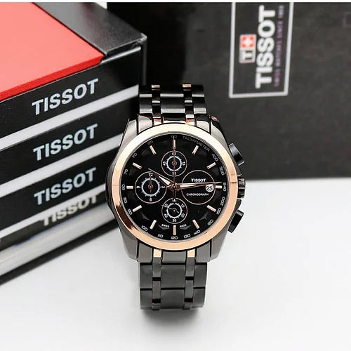 Luxury Black & Rose Gold Chronograph Watch for Men