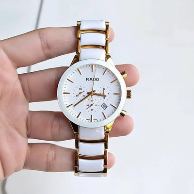 White & Gold Chronograph Watch for Men