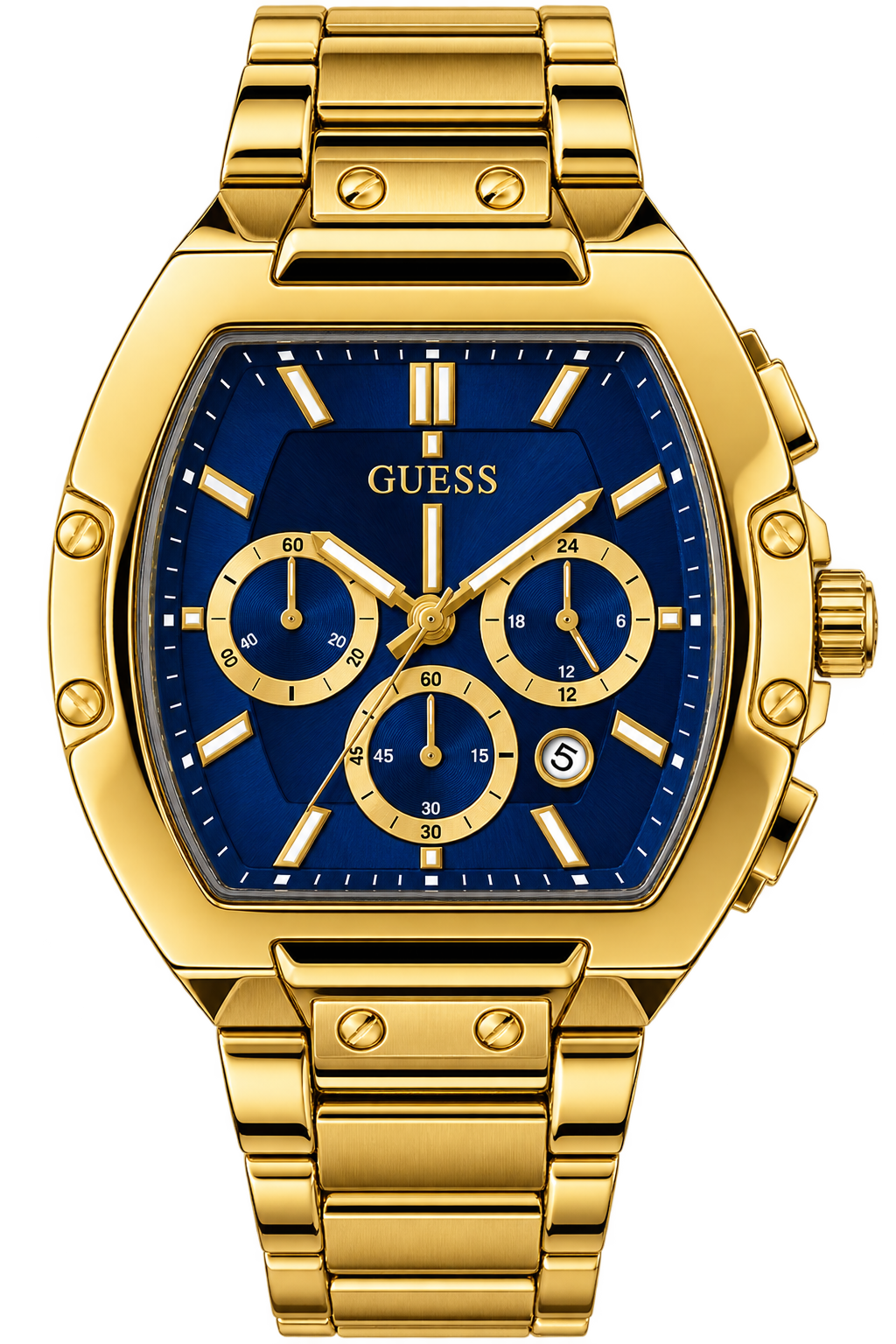 Luxury Gold Blue Dial Chronograph Watch for Men