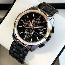 Luxury Black & Rose Gold Chronograph Watch for Men